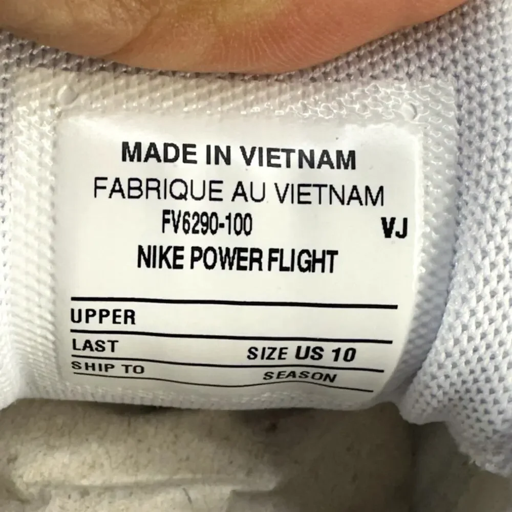 Nike Power Flight Sneaker Womens 10 White Silver Running Athletic NEW FV6290-100